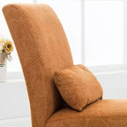 Sillón decorativo sin brazos Pisano de tejido chenilla con almohada de riñón, naranja
