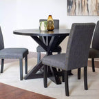 Juego de comedor redondo Mytzi de 5 piezas con 4 sillas tapizadas