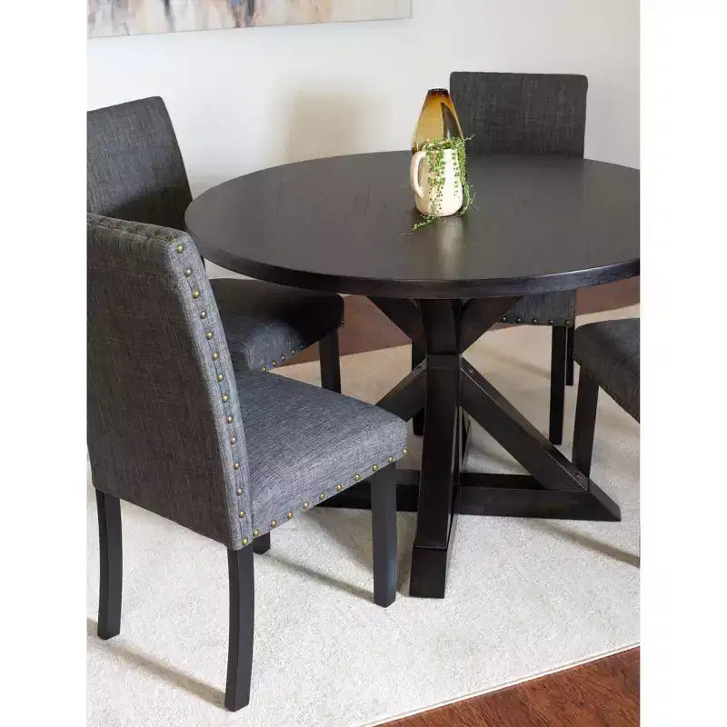 Juego de comedor redondo Mytzi de 5 piezas con 4 sillas tapizadas