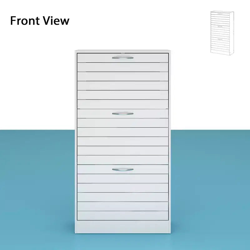 Zapatero de 3 niveles con diseño hueco y puertas abatibles, con capacidad para 18 pares, blanco