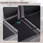 Sofá modular seccional de 7 piezas con almacenamiento oculto y puerto de carga USB, Chenille