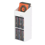 Record Rack 330 — Estación de almacenamiento de vinilos de 2 piezas, con capacidad para 330 discos, blanco