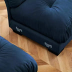 Sofá de terciopelo moderno Crane de 130" de 3 plazas con reposabrazos tipo bolster y 3 cojines