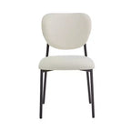 Sillas de comedor tapizadas Sebastian con estructura de hierro, juego de 4, beige/negro
