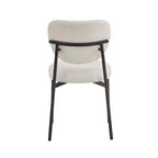 Sillas de comedor tapizadas Sebastian con estructura de hierro, juego de 4, beige/negro
