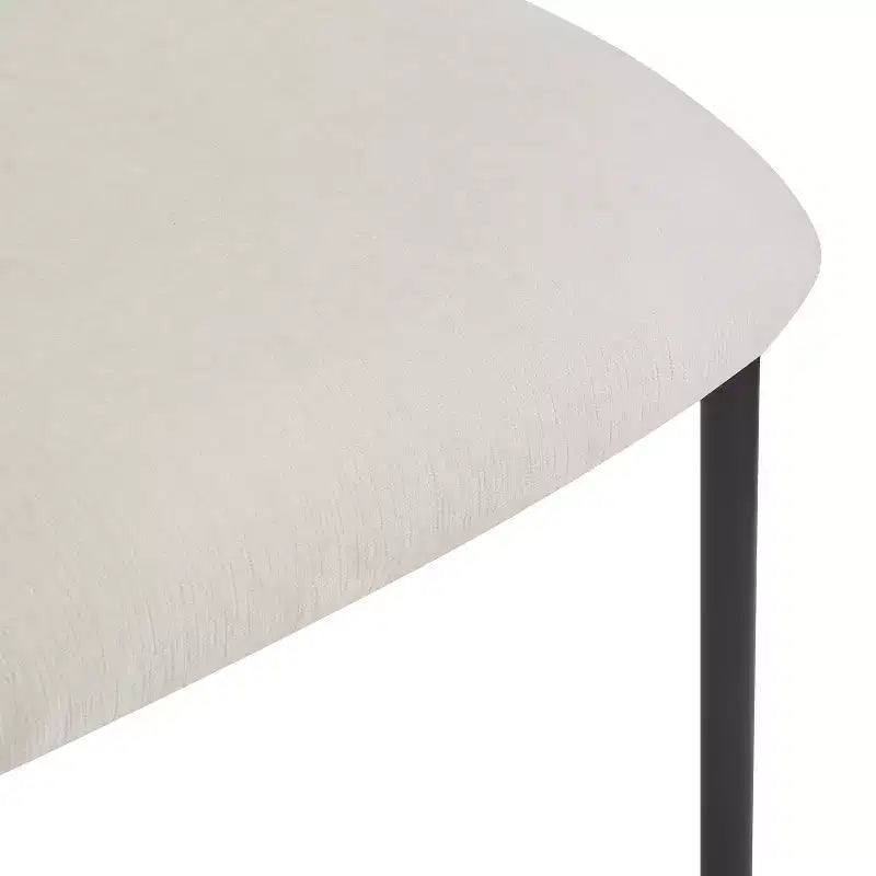Sillas de comedor tapizadas Sebastian con estructura de hierro, juego de 4, beige/negro