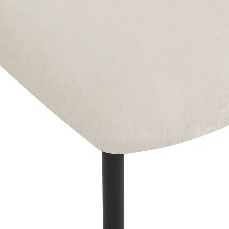 Sillas de comedor tapizadas Sebastian con estructura de hierro, juego de 4, beige/negro