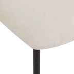 Sillas de comedor tapizadas Sebastian con estructura de hierro, juego de 4, beige/negro