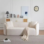 Sofá curvado de 3 plazas de bouclé Lindsay de 82" con 2 almohadas decorativas