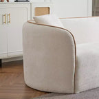 Sofá curvado de 3 plazas de bouclé Lindsay de 82" con 2 almohadas decorativas