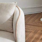 Sofá curvado de 3 plazas de bouclé Lindsay de 82" con 2 almohadas decorativas