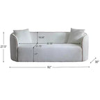 Sofá curvado de 3 plazas de bouclé Lindsay de 82" con 2 almohadas decorativas
