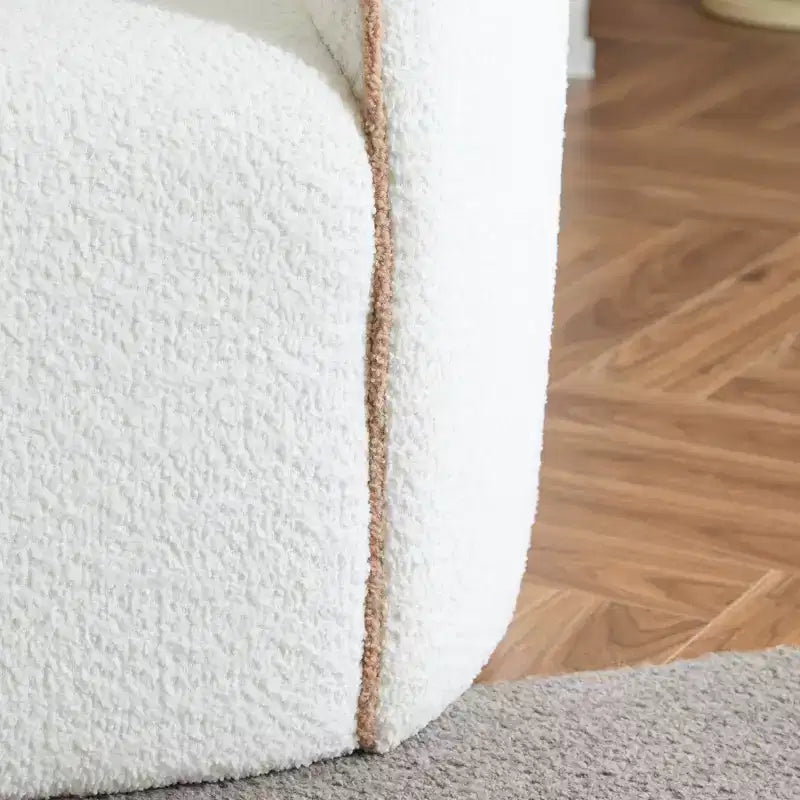 Sofá curvado de 3 plazas de bouclé Lindsay de 82" con 2 almohadas decorativas