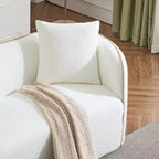 Sofá curvado de 3 plazas de bouclé Lindsay de 82" con 2 almohadas decorativas