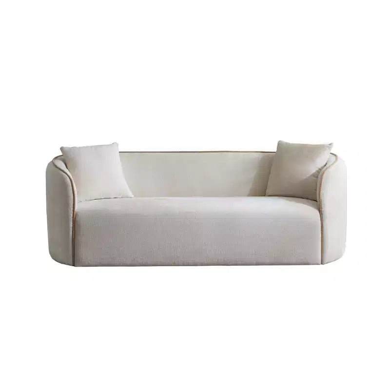 Sofá curvado de 3 plazas de bouclé Lindsay de 82" con 2 almohadas decorativas