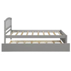 Elegante cama plataforma individual con nido, madera maciza de pino