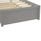 Elegante cama plataforma individual con nido, madera maciza de pino