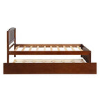 Elegante cama plataforma individual con nido, madera maciza de pino