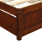 Elegante cama plataforma individual con nido, madera maciza de pino