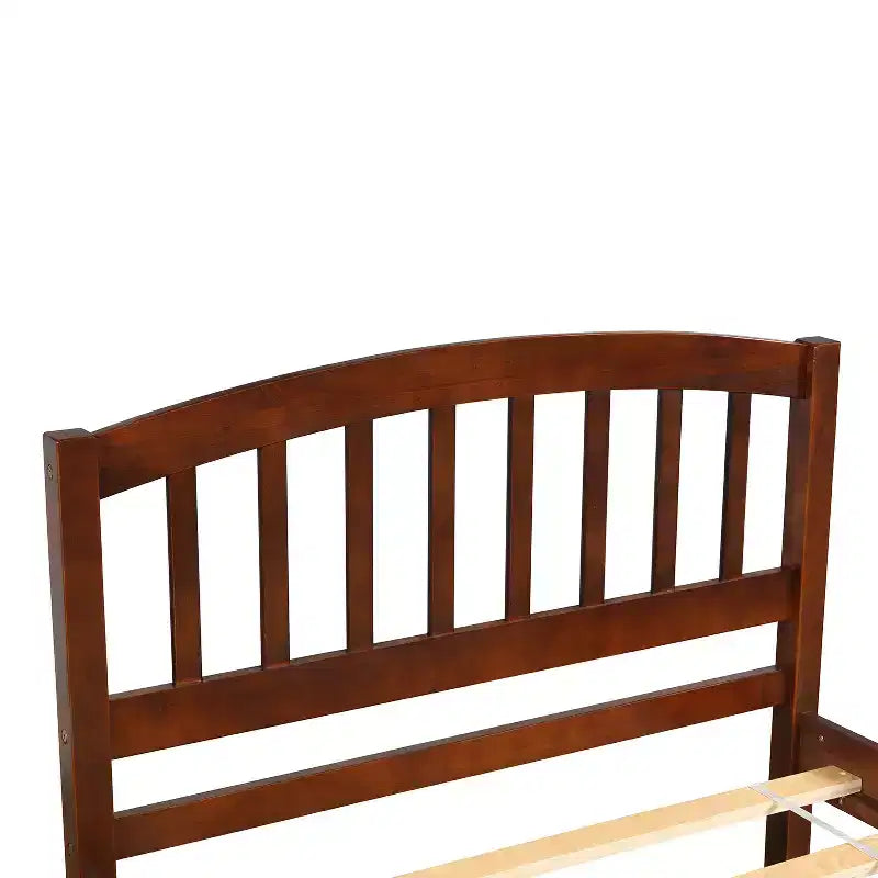 Elegante cama plataforma individual con nido, madera maciza de pino
