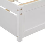 Elegante cama plataforma individual con nido, madera maciza de pino
