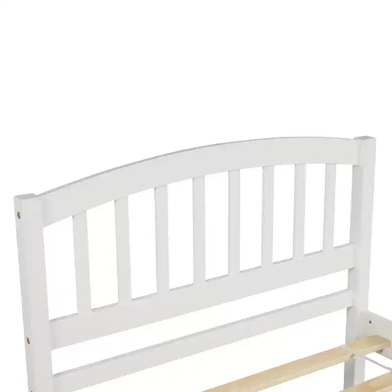 Elegante cama plataforma individual con nido, madera maciza de pino