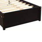 Elegante cama plataforma individual con nido, madera maciza de pino