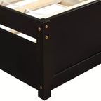 Elegante cama plataforma individual con nido, madera maciza de pino