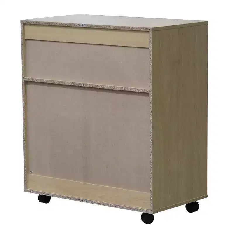 Carro de cocina de microondas Vericombe con gabinete de almacenamiento de 2 puertas, Haya