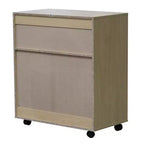 Carro de cocina de microondas Vericombe con gabinete de almacenamiento de 2 puertas, Haya