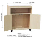Carro de cocina de microondas Vericombe con gabinete de almacenamiento de 2 puertas, Haya