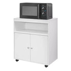 Carro de cocina de microondas Vericombe con gabinete de almacenamiento de 2 puertas, Haya