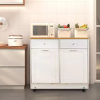 Mueble de Basura Doble con Tapa Abatible, 2 Cajones y 4 Ruedas con Freno, Blanco
