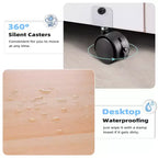 Mueble de Basura Doble con Tapa Abatible, 2 Cajones y 4 Ruedas con Freno, Blanco
