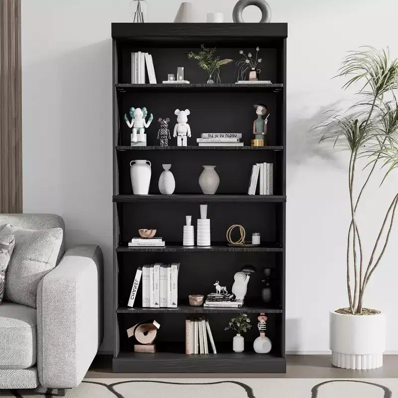 Armario de almacenamiento decorativo de madera de 31x31x16 con estante ajustable, sin puerta, negro