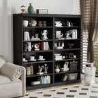 Armario de almacenamiento decorativo de madera de 31x31x16 con estante ajustable, sin puerta, negro
