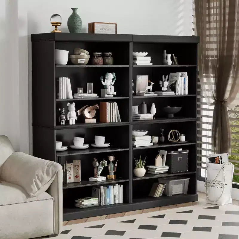 Armario de almacenamiento decorativo de madera de 31x31x16 con estante ajustable, sin puerta, negro