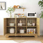 Aparador de madera Francis Farmhouse de 47" con 3 puertas, estante ajustable y tiradores dorados