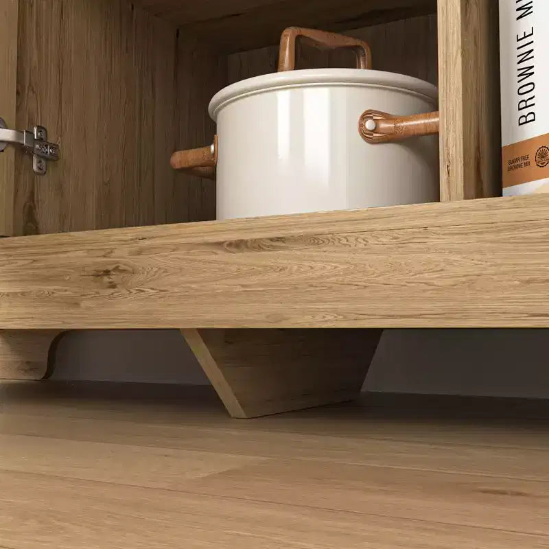 Aparador de madera Francis Farmhouse de 47" con 3 puertas, estante ajustable y tiradores dorados