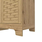 Aparador de madera Francis Farmhouse de 47" con 3 puertas, estante ajustable y tiradores dorados