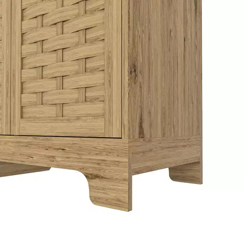 Aparador de madera Francis Farmhouse de 47" con 3 puertas, estante ajustable y tiradores dorados