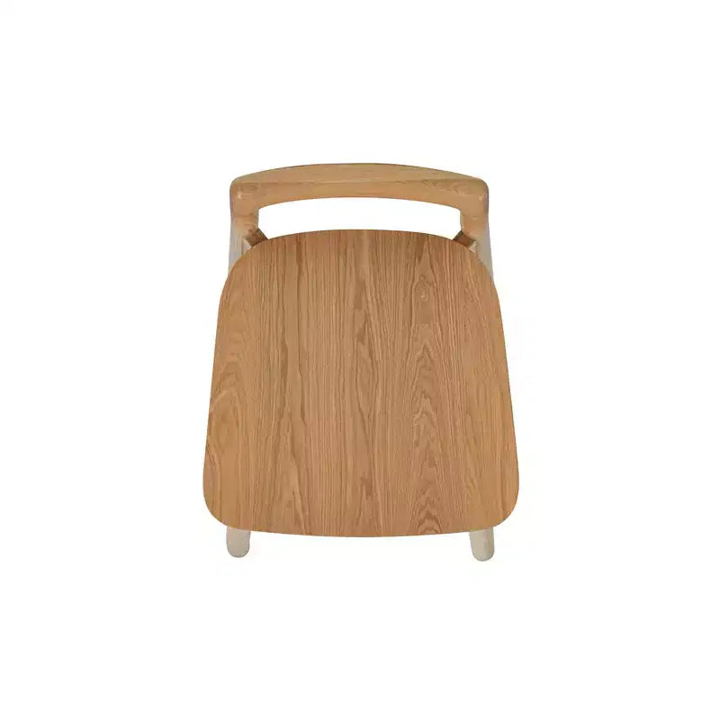 Taburete de mostrador bajo Sven de 26.5" de madera de fresno maciza con reposapiés de hierro negro
