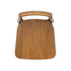 Taburete de mostrador bajo Sven de 26.5" de madera de fresno maciza con reposapiés de hierro negro