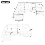 Sofá cama seccional moderno de 112" con otomana de almacenamiento, carga USB y 3 almohadas