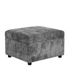 Sofá cama seccional moderno de 112" con otomana de almacenamiento, carga USB y 3 almohadas