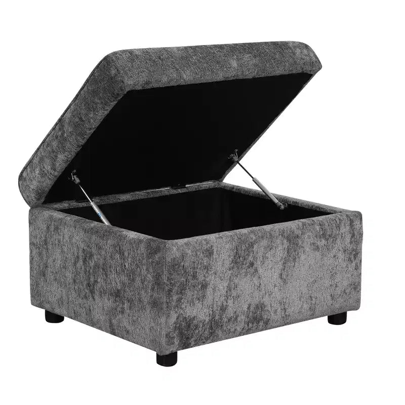 Sofá cama seccional moderno de 112" con otomana de almacenamiento, carga USB y 3 almohadas