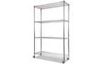 Alera NSF Certified 4-Shelf Wire Shelving Kit with Casters, 48w x 18d x 72h, Silver