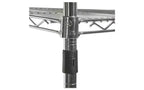 Estante de alambre de 4 niveles con certificación NSF con ruedas, 122 cm ancho x 46 cm prof. x 183 cm alto, plateado