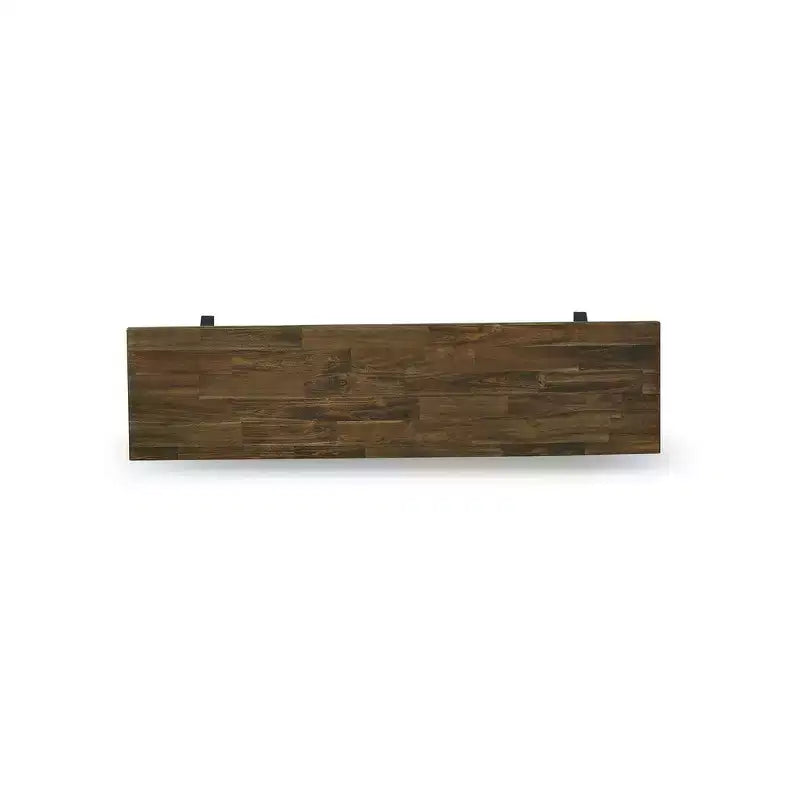 Banco de comedor moderno estilo X con asiento de madera de caucho, 60x15x18, negro cepillado