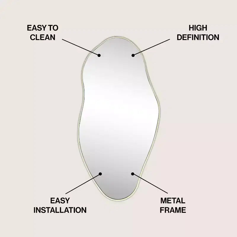 Espejo decorativo de pared con marco asimétrico irregular Everly, estilo art déco